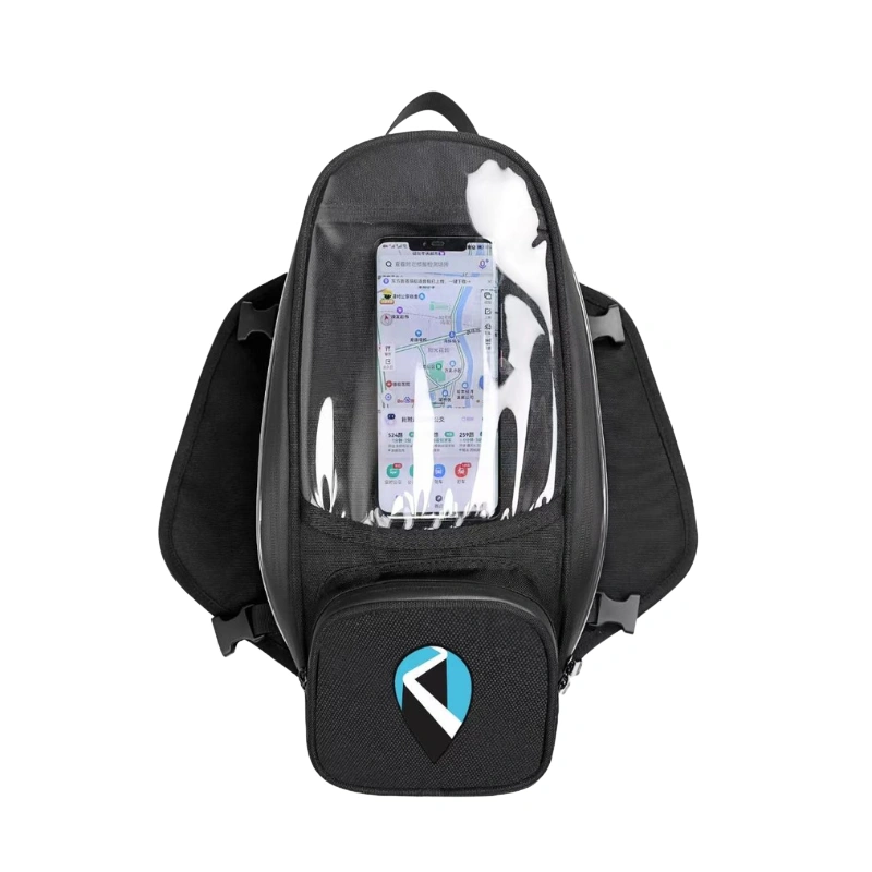 magnetic motorcycle tank bag with mobile pouch